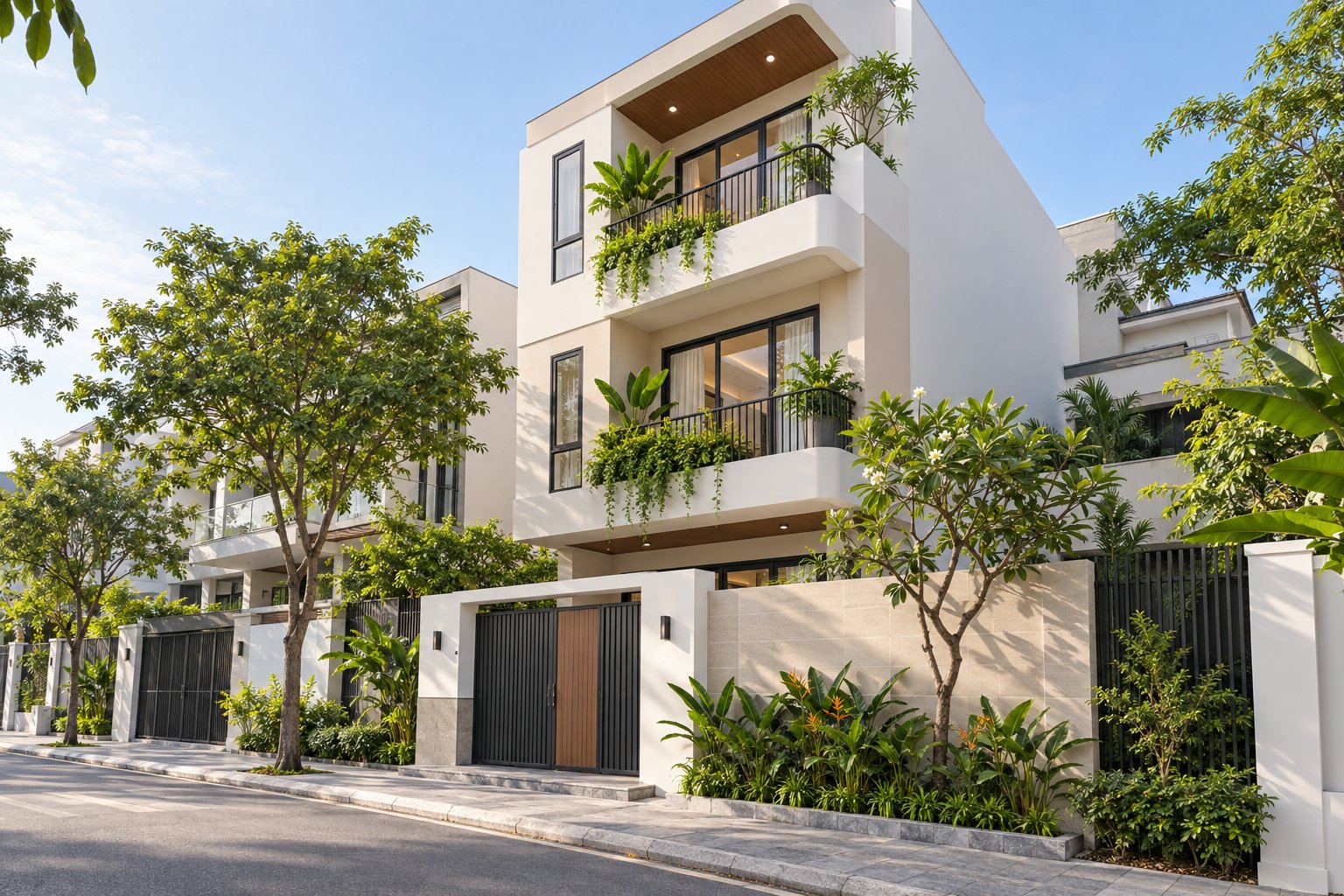 Sơn nước nhà phố — hình ảnh minh họa